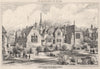 Board Schools & residence, Penarth; H.C. Harris Architect. Wales 1876 print