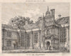 Old Hall, Kirby, Northamptonshire  1876 antique vintage print picture