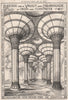 Design for a vault and colonnade in iron and concrete. Churches 1876 old print