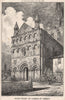 West front of church at Gensac. Gironde 1876 old antique vintage print picture