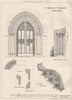St. Martin's ch., Leicester, south door. Leicestershire 1876 old antique print