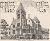 Residence near Bath; James Hicks, Architect. Somerset 1876 old antique print