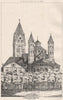Church of the Apostles, Cologne, A.D. 1035. Germany 1876 old antique print