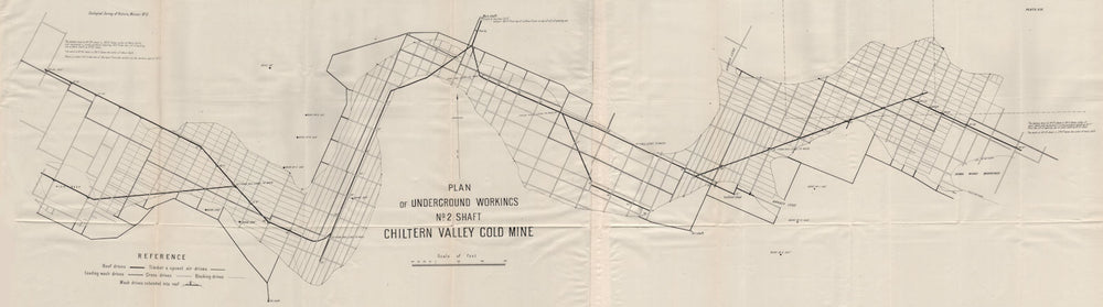 No. 2 Shaft Chiltern Valley Gold Mine. Victoria, Australia. Mining 1909 map