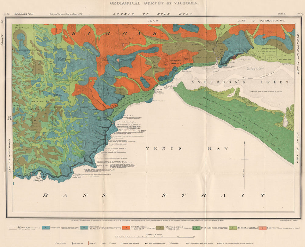 Victoria Geological Survey. INVERLOCH. Buln Buln. Australia Mining 1909 map