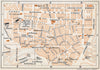 PLAKA & SYNTAGMA neighbourhoods. Vintage map plan. Athens, Greece 1967 old
