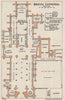 BRISTOL cathedral vintage floor plan. Gloucestershire 1957 old vintage map
