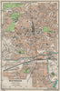 NOTTINGHAM. Vintage town city map plan. Nottinghamshire 1957 old vintage