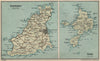 GUERNSEY & SARK. Vintage map plan. Channel Islands. St Peter Port 1939 old