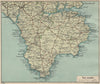 THE LIZARD. Vintage map plan. Helston Mullion Cadgwith. Cornwall 1939 old