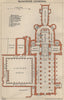GLOUCESTER cathedral vintage floor plan. Gloucestershire 1939 old vintage map