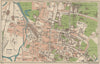 OXFORD. Vintage town city map plan. Oxfordshire. Colleges 1939 old vintage