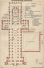 PETERBOROUGH cathedral vintage floor plan. Northamptonshire 1939 old map