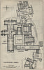 Fountains Abbey ground plan. Yorkshire 1939 old vintage map chart