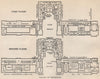 CHÂTEAU DE VERSAILLES ground & first floor plans. Vintage map. Yvelines 1960