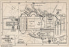 THE IMPERIAL FORA, ROME. Fori Imperiali, Roma. Vintage ground plan 1956 map