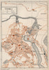 TIVOLI vintage town city map plan. Pianta mappa città. Lazio Italy 1956