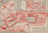 WINDSOR CASTLE. Vintage ground plan. Berkshire 1951 old vintage map chart
