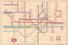 LONDON UNDERGROUND TUBE planned Bakerloo/Northern line extensions. BECK 1950 map