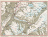 KANDERSTEG ENVIRONS. Blümlisalp Berne Doldenhorn. Vintage map. Switzerland 1963