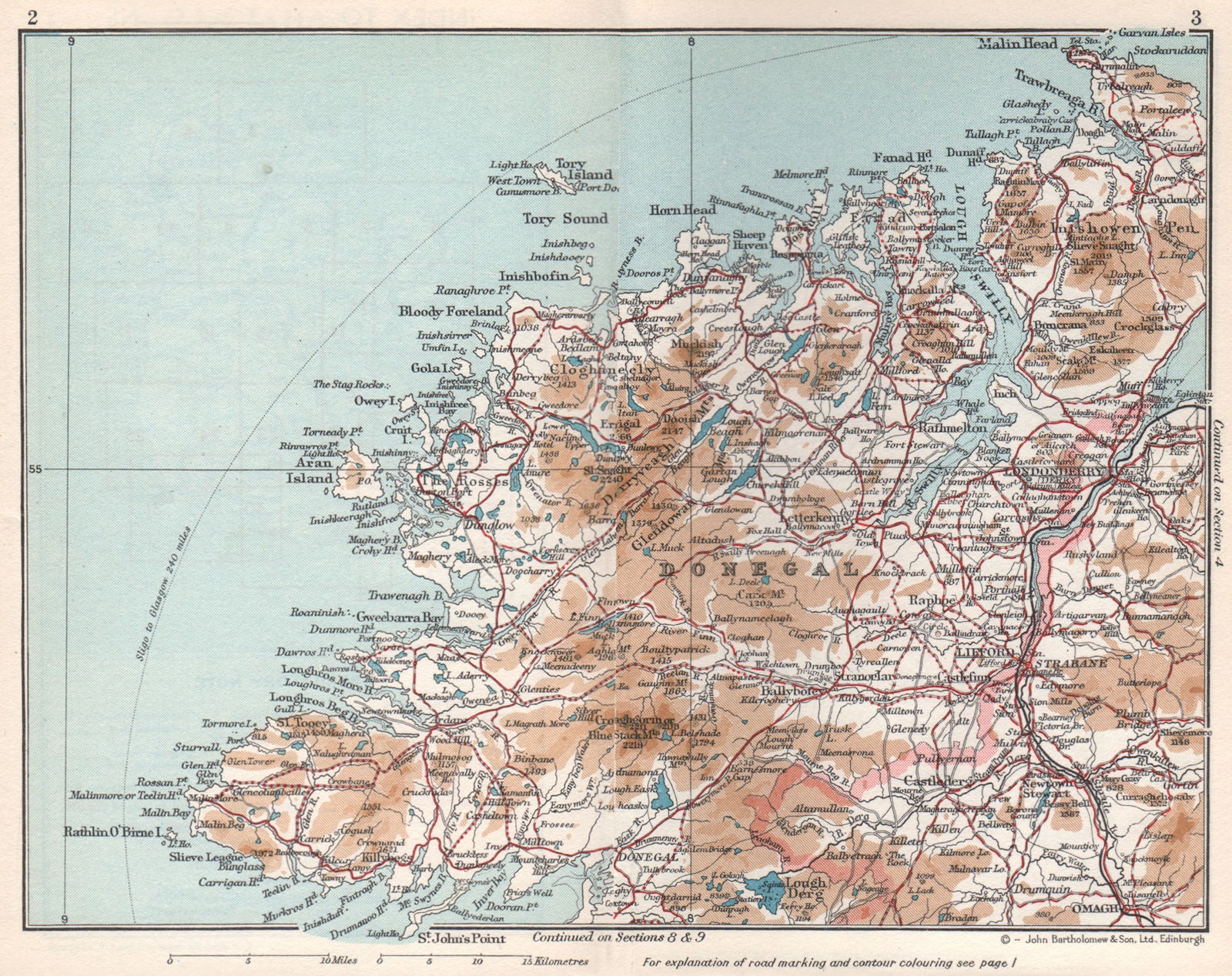 DONEGAL. Vintage county map plan. Ireland Ulster 1962 old vintage chart ...