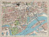 CENTRAL ROTTERDAM. Vintage town city map plan. Netherlands 1961 old