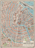 CENTRAL AMSTERDAM. Vintage town city map plan. Netherlands 1961 old