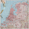 NETHERLANDS HOLLAND showing area below sea level 1964 old vintage map chart