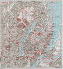 KØBENHAVN antique town city byplan. Copenhagen Kobenhavn. Denmark 1969 old map
