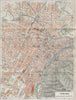 TURIN TORINO vintage town city map plan pianta della città. Italy 1958 old