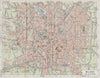 MILAN MILANO vintage town city map plan pianta della città. Italy 1958 old