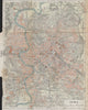 ROME ROMA vintage town city pianta della città. Italy 1958 old vintage map