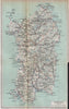 SARDEGNA Sardinia vintage map. Roads railways. Italy 1958 old vintage