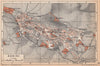 ASSISI vintage town city map plan pianta della città. Italy 1958 old