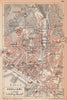 CAGLIARI vintage town city pianta della città. Italy 1958 old vintage map