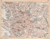 GENOA GENOVA vintage town city centre map plan pianta della città 1958 old