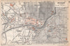 MERANO vintage town city map plan pianta della città. Italy 1958 old
