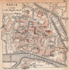 PAVIA vintage town city map plan pianta della città. Italy 1958 old