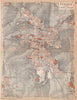 PERUGIA vintage town city map plan pianta della città. Italy 1958 old