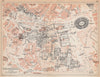 ROMA ARCHEOLOGICA. Ancient Rome archaelogical. Italy 1958 old vintage map