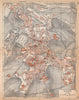 SIENA vintage town city map plan pianta della città. Italy 1958 old