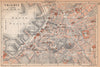 TRIESTE TRST vintage town city map plan pianta della città. Italy 1958 old