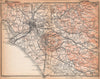 ROMA ROME & environs. Lazio. Italy 1958 old vintage map plan chart