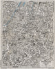 BRUXELLES Brussels vintage town city centre plan de la ville. Belgium 1955 map