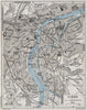 LIÈGE vintage town city map plan de la ville. Belgium 1955 old vintage