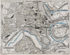 LUXEMBOURG. Vintage town city map plan de la ville. Luxemburg 1955 old