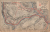 LES GORGES DU VERDON vintage map. Alpes-de-Haute-Provence 1925 old antique
