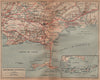 HYÈRES environs. Porquerolles. Presque'ile de Giens. Var 1925 old vintage map