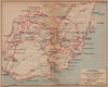 L'ESTÉREL vintage motor & cycling map. Chemins cyclables. Provence 1925