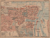OOSTENDE OSTENDE. Vintage town city map plan de la ville. Belgium 1920 old